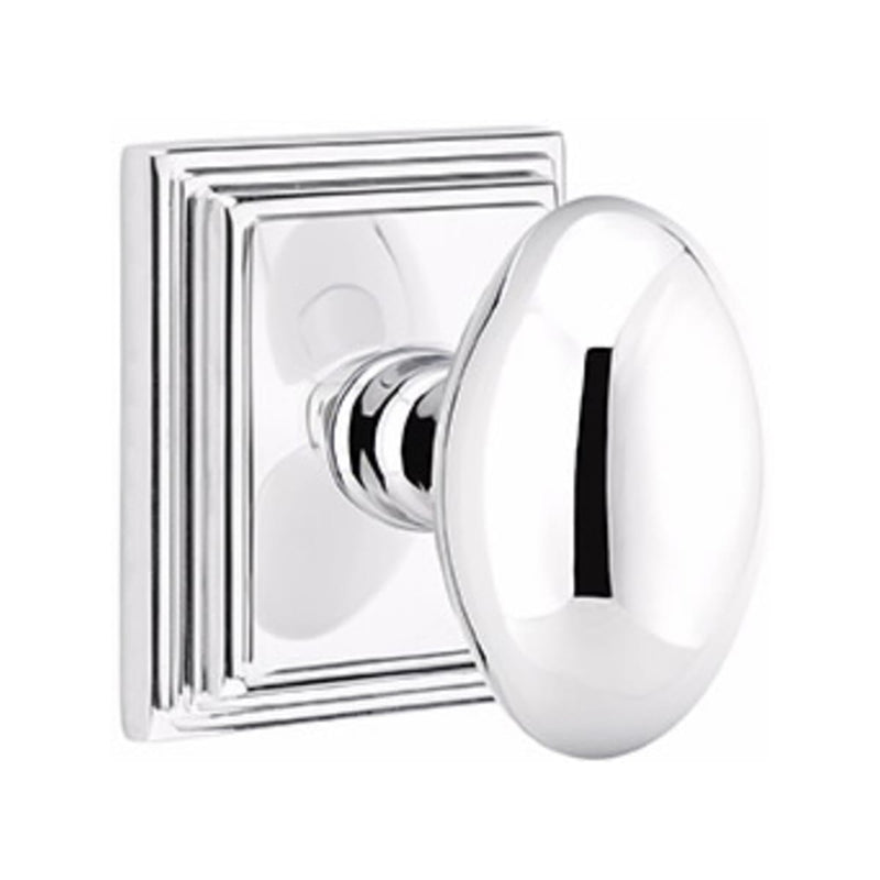Emtek Egg Knob Concealed Screws With Wilshire Rosette
