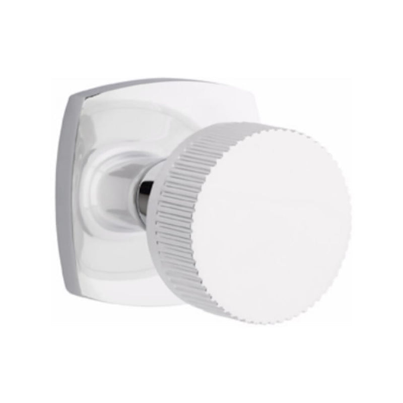 Emtek Select Conical Straight Knurled Knob Concealed Screws with Urban Modern Rosette