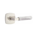 Emtek Select L-Square White Marble Lever with Urban Modern Rosette
