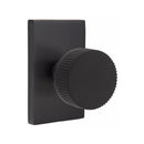 Emtek Select Conical Straight Knurled Knob with Modern Rectangular Rosette