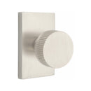 Emtek Select Conical Straight Knurled Knob with Modern Rectangular Rosette