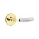 Emtek Select L-Square White Marble Lever Concealed Screws with Disk Rosette