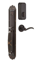Emtek Single Cylinder Imperial Handleset EMPowered Motorized Smart Lock Upgrade With Lowell Glass Knob