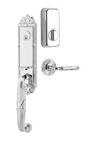 Emtek Single Cylinder Ribbon & Reed Handleset EMPowered Motorized Smart Lock Upgrade With Old Town Glass Knob