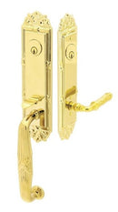 Emtek Ribbon & Reed Brass Tubular Entry set with Mercury Lever