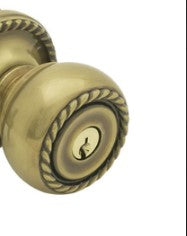 Emtek Rope Knob Key In Knob Lockset Dummy, Pair with Rectangular Rosette