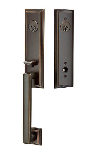 Emtek Wilshire Brass Tubular Entry set with Spoke Knob