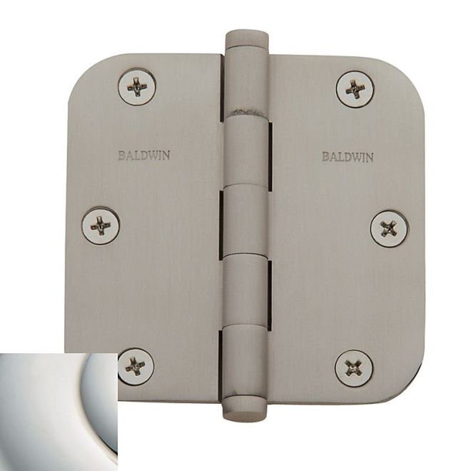 Baldwin 1135I 3-1/2" x 3-1/2" - 5/8" Radius Mortise Hinge