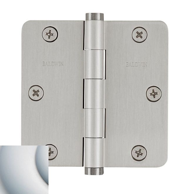 Baldwin 1435I 3-1/2" x 3-1/2" - 1/4" Radius Mortise Hinge