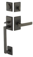 Emtek Rustic Modern Rectangular Sectional Tubular Handleset with Teton Lever