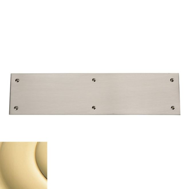 Baldwin 2121031 Push Plate 3" x 12" Beveled Edge Unlacquered Brass Finish - Unlacquered Brass - Brass