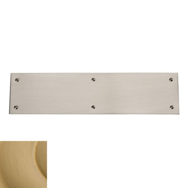 Baldwin 2121033 Push Plate 3" x 12" Beveled Edge Vintage Brass Finish - Vintage Brass - Brass