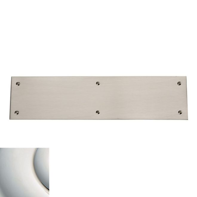 Baldwin 2121140 Push Plate 3" x 12" Beveled Edge Bright Nickel Finish - Bright Nickel - Brass