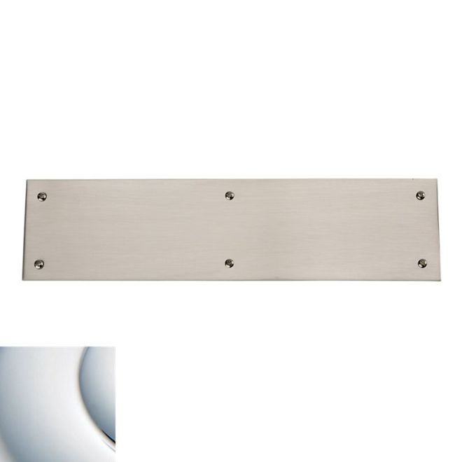 Baldwin 2121260 Push Plate 3" x 12" Beveled Edge Bright Chrome Finish - Bright Chrome - Brass