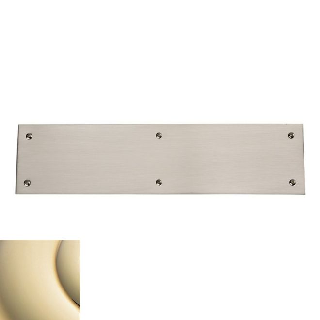 Baldwin 2123003 Push Plate 3-1/2" x 15" Beveled Edge Lifetime Brass Finish - Lifetime Brass - Brass