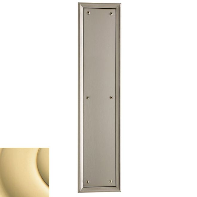 Baldwin 2280031 Push Plate 3-1/2" x 15" Nashville Unlacquered Brass Finish - Unlacquered Brass - Brass