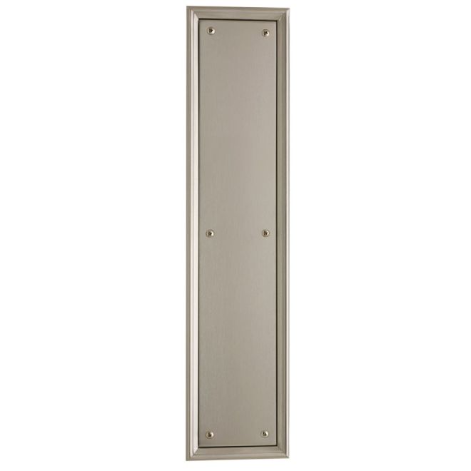 Baldwin 2280150 Push Plate 3-1/2" x 15" Nashville Satin Nickel Finish - Satin Nickel - Brass
