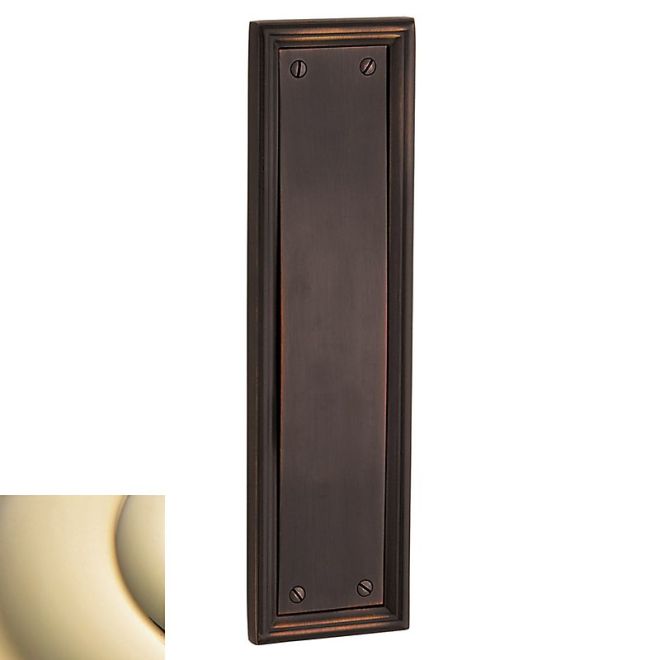 Baldwin 2281003 Push Plate 3-1/2" x 20" Nashville Lifetime Brass Finish - Lifetime Brass - Brass