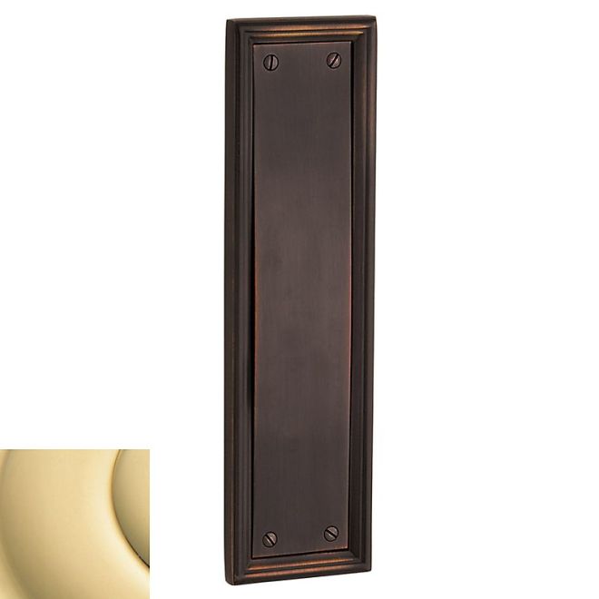 Baldwin 2281031 Push Plate 3-1/2" x 20" Nashville Unlacquered Brass Finish - Unlacquered Brass - Brass