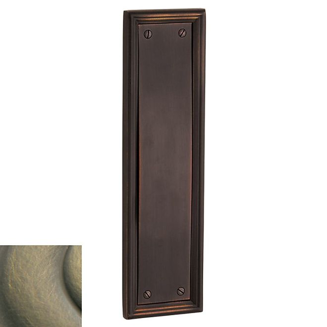 Baldwin 2281050 Push Plate 3-1/2" x 20" Nashville Antique Brass Finish - Antique Brass - Brass