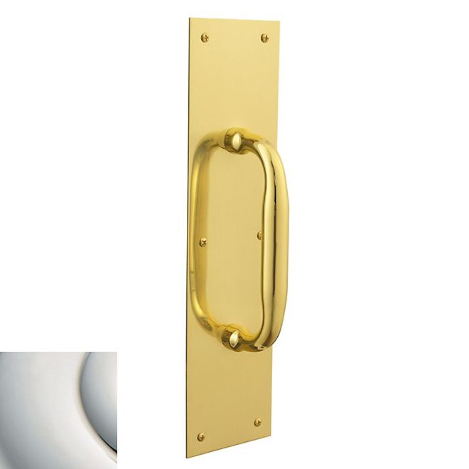 Baldwin 2335140 Pull Plate 3-1/2" x 15" Bright Nickel Finish - Bright Nickel - Brass