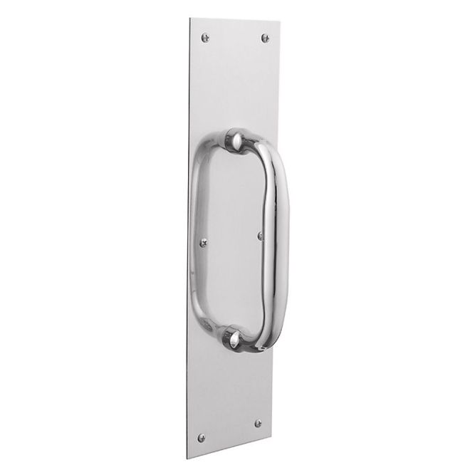 Baldwin 2335260 Pull Plate 3-1/2" x 15" Bright Chrome Finish - Bright Chrome - Brass