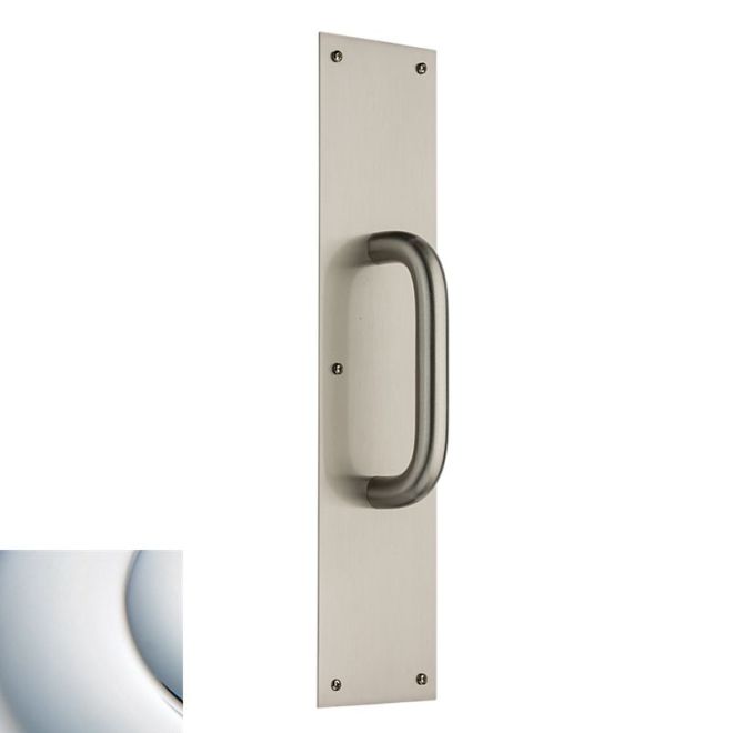 Baldwin 2355260 Pull Plate 3-1/2" x 15" with Contemporary Pull Bright Chrome Finish - Bright Chrome - Brass