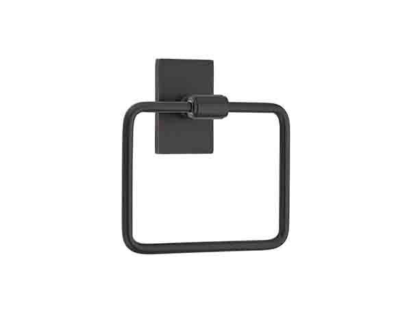 Emtek Transitional Brass Towel Ring With Small Regular Rosette