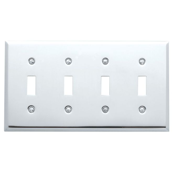 Baldwin 4772 Quadruple Toggle Beveled Switch Plate