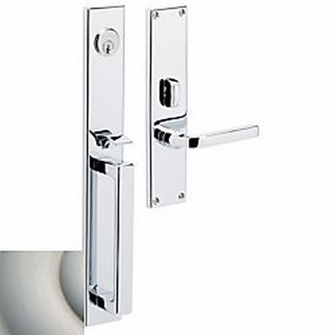 Baldwin 6976056RFD Minneapolis Right Hand Full Dummy Mortise Lock Trim Blank Plates Lifetime Satin Nickel Finish - Right Hand - NA