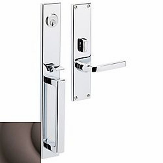 Baldwin 6976112RENT Minneapolis Right Hand Single Cylinder Entry Mortise Lock Trim Venetian Bronze Finish - Right Hand - NA