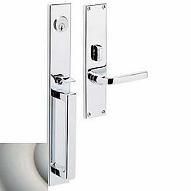 Baldwin 6976150LENT Minneapolis Left Hand Single Cylinder Entry Mortise Lock Trim Satin Nickel Finish - Left Hand - NA