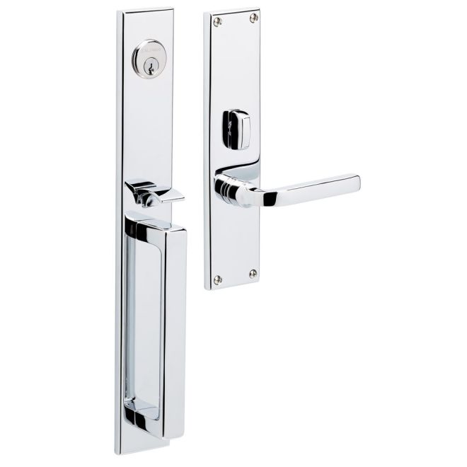 Baldwin 6976260LENT Minneapolis Left Hand Single Cylinder Entry Mortise Lock Trim Bright Chrome Finish - Left Hand - NA