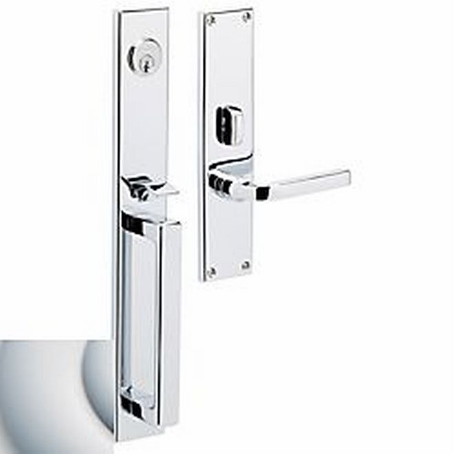 Baldwin 6976264RFD Minneapolis Right Hand Full Dummy Mortise Lock Trim Blank Plates Satin Chrome Finish - Right Hand - NA