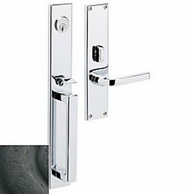 Baldwin 6976402LENT Minneapolis Left Hand Single Cylinder Entry Mortise Lock Trim Distressed Oil Rubbed Bronze Finish - Left Hand - NA