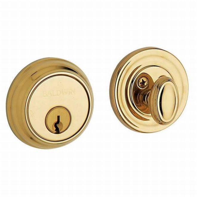 Baldwin 8031003 Traditional 1-5/8" Single Cylinder Deadbolt Lifetime Brass Finish - Lifetime Brass - NA