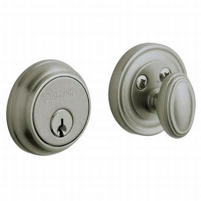 Baldwin 8031151 Traditional 1-5/8" Single Cylinder Deadbolt Antique Nickel Finish - Antique Nickel - NA