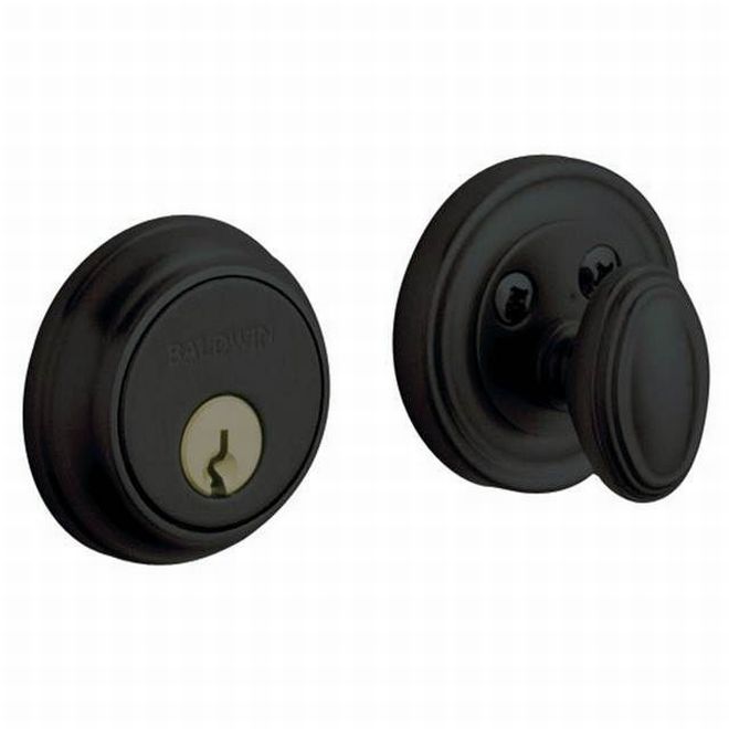 Baldwin 8031190 Traditional 1-5/8" Single Cylinder Deadbolt Satin Black Finish - Satin Black - NA