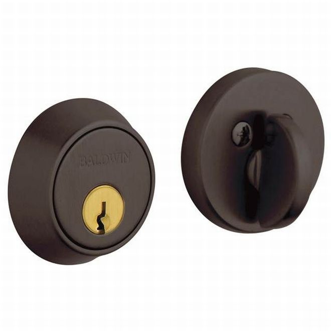 Baldwin 8041112 Contemporary 1-5/8" Single Cylinder Deadbolt Venetian Bronze Finish - Venetian Bronze - NA