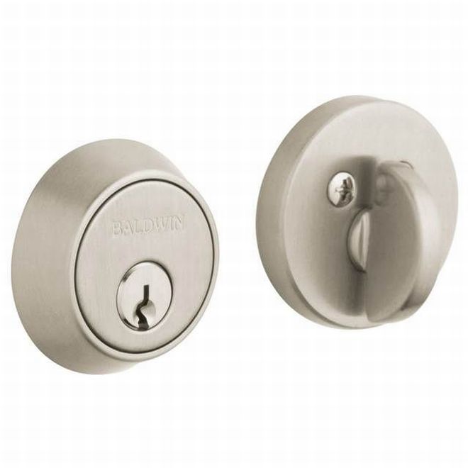 Baldwin 8041150 Contemporary 1-5/8" Single Cylinder Deadbolt Satin Nickel Finish - Satin Nickel - NA