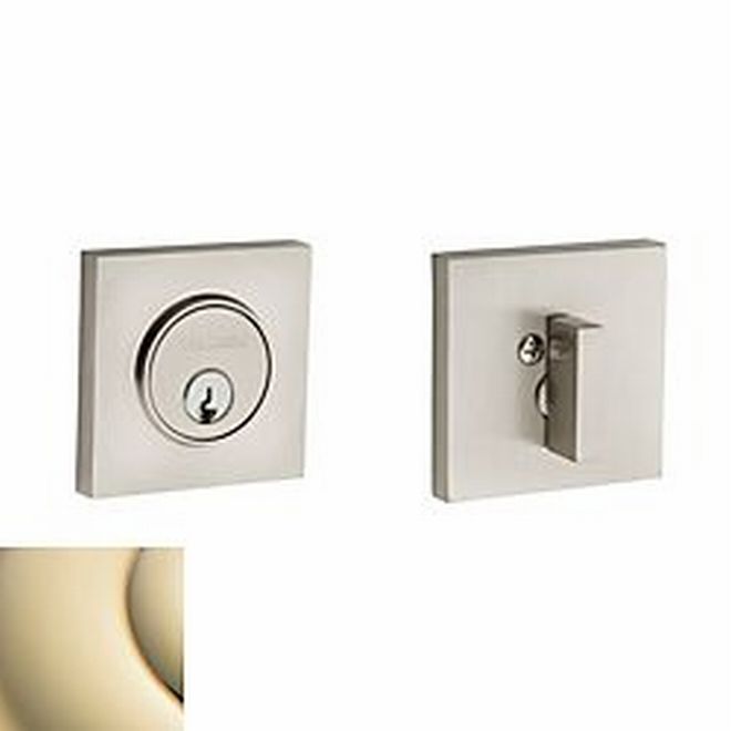 Baldwin 8220003 Contemporary Square Single Cylinder Deadbolt Lifetime Brass Finish - NA - NA