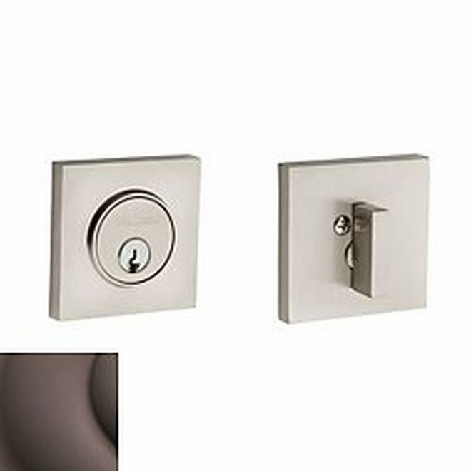 Baldwin 8220112 Contemporary Square Single Cylinder Deadbolt Venetian Bronze Finish - NA - NA