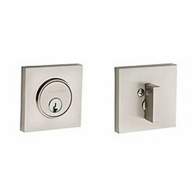 Baldwin 8220150 Contemporary Square Single Cylinder Deadbolt Satin Nickel Finish - NA - NA