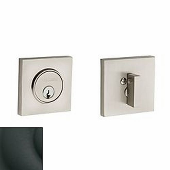Baldwin 8220190 Contemporary Square Single Cylinder Deadbolt Satin Black Finish - NA - NA
