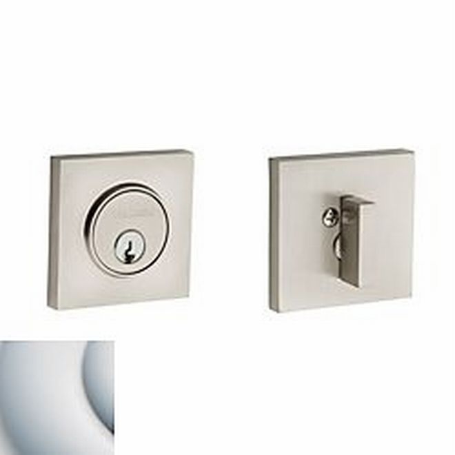 Baldwin 8220264 Contemporary Square Single Cylinder Deadbolt Satin Chrome Finish - NA - NA