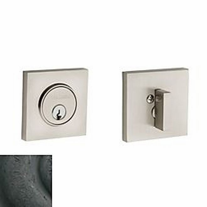 Baldwin 8220402 Contemporary Square Single Cylinder Deadbolt Distressed Oil Rubbed Bronze Finish - NA - NA