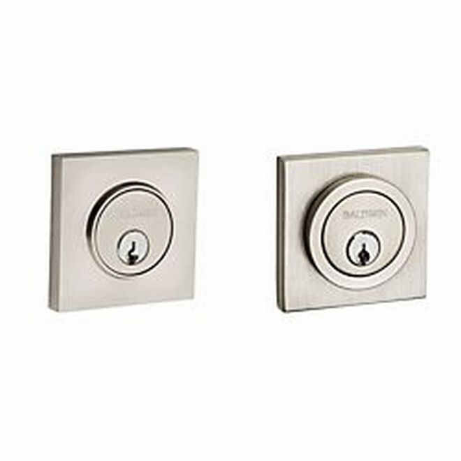 Baldwin 8221150 Contemporary Square Double Cylinder Deadbolt Satin Nickel Finish - Satin Nickel - NA