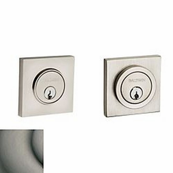 Baldwin 8221151 Contemporary Square Double Cylinder Deadbolt Antique Nickel Finish - Antique Nickel - NA