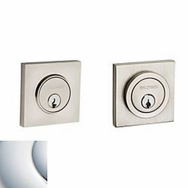 Baldwin 8221260 Contemporary Square Double Cylinder Deadbolt Bright Chrome Finish - Bright Chrome - NA