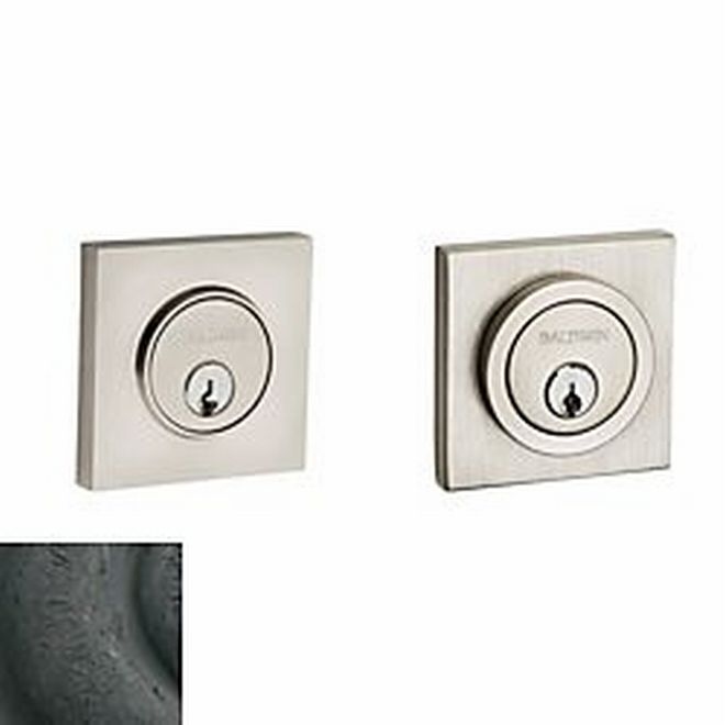 Baldwin 8221402 Contemporary Square Double Cylinder Deadbolt Distressed Oil Rubbed Bronze Finish - Distressed Oil Rubbed Bronze - NA